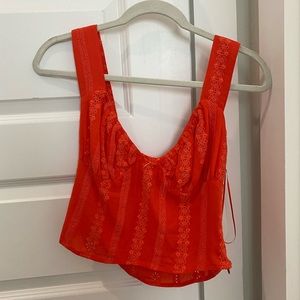 NWT Red Corset Eyelet Tank